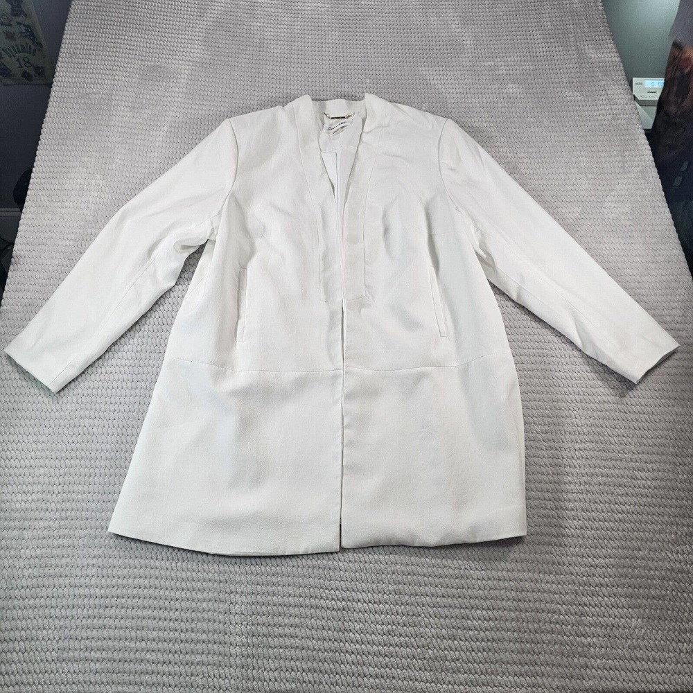 Calvin Klein Blazer Womens Size 16W White Open Front